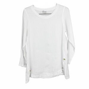 Pure Match White Linen Tunic Top